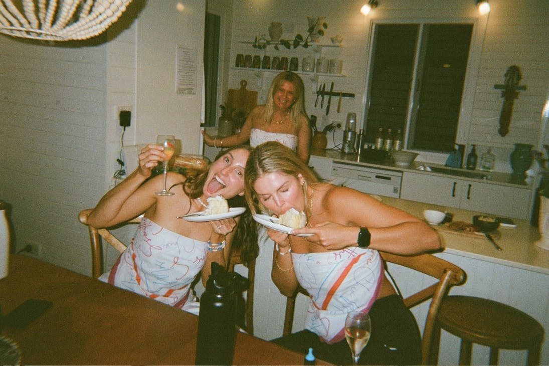 Ladies enjoying their food